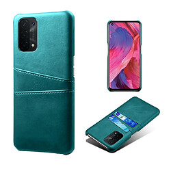 Coque en TPU + PU avec double porte-cartes vert pour votre Oppo A74 5G/A54 5G/A93 5G