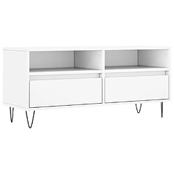 Maison Chic Meuble TV scandinave - Banc TV pour salon blanc 100x34,5x44,5 cm bois d'ingénierie -MN31636