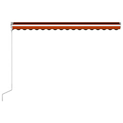 Maison Chic Store banne | Auvent rétractable de porte | Marquise Brise-soleil automatique 400x300 cm Orange et marron -GKD45468 pas cher