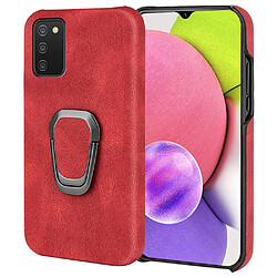 Coque en TPU + PU avec béquille rotative rouge pour votre Samsung Galaxy A03s (164.2 x 75.9 x 9.1mm)