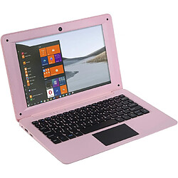 Vendos85 Ordinateur portable Mini 10,1" WINDOW 10 32 Go Ultra Mince et Léger Netbook Intel Quad Core CPU PC HDMI WiFi USB Netflix Youtube Rose clair