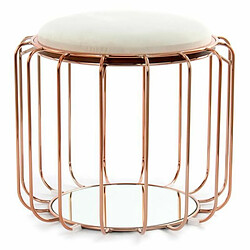 Paris Prix Pouf & Table d'Appoint Comfortable 50cm Beige & Rose