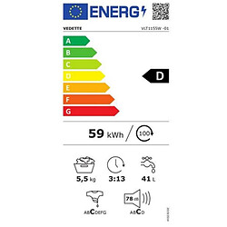 Lave-linge top 5.5kg 1100 tours/min - vlt1155w - VEDETTE