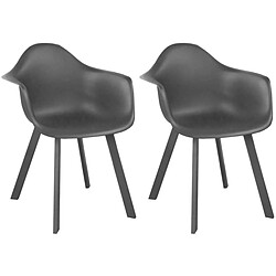 Proloisirs Fauteuils de jardin en aluminium et résine Jato (Lot de 2) gris anthracite.