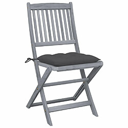 Maison Chic Lot de 4 Chaises pliables d'extérieur avec coussins | chaises de jardin | Fauteuil Relax Bois d'acacia -GKD75649