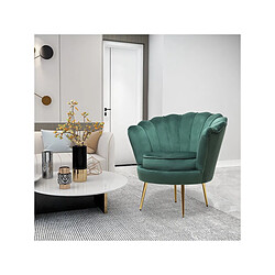 Habitat Et Jardin Fauteuil en velours Floria - 75 x 68 x 77.5cm - Vert