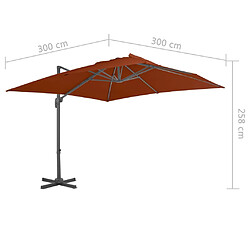 vidaXL Parasol de jardin en porte-à-faux avec mât en aluminium pas cher