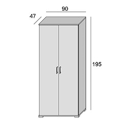 Kiamami Valentina ARMOIRE POLYVALENTE AVEC 2 PORTES BATTANTES ET 4 ÉTAGÈRES BLANC