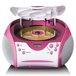 Lenco Radio portable avec lecteur CD SCD-24PK kids Blanc-Rose