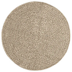 vidaXL Tapis ZIZUR beige Ø 90 cm aspect de jute intérieur et extérieur