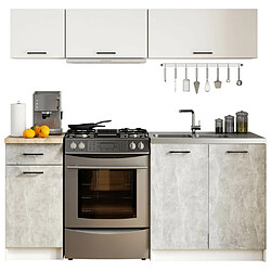 AKORD Ensemble De Cuisine Blanc / Gris 180x174x46 cm