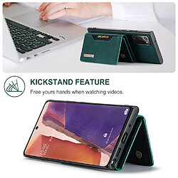 Dg.Ming Coque en TPU + PU avec béquille magnétique à trois volets vert pour votre Samsung Galaxy Note 20