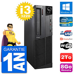 PC Lenovo M92p SFF Intel i3-3220 RAM 8Go Disque Dur 2To Windows 10 Wifi - Occasion