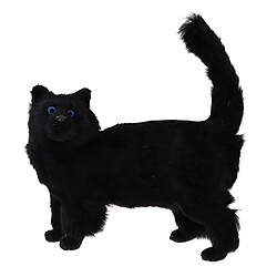 Chat réaliste chat modèle fourrure Pet Home Decor enfants jouet cadeaux noir