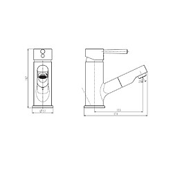 SCHÜTTE Mitigeur de lavabo avec spray rétractable CORNWALL