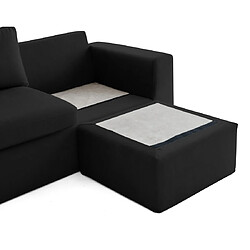 Acheter Lisa Design Calgary - canapé d'angle déhoussable et modulable 3 places + 1 pouf en velours