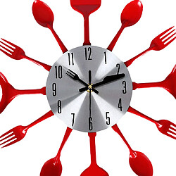 Avis Couteau horloge de cuisine en acier inoxydable horloge murale 3d décoratif rouge