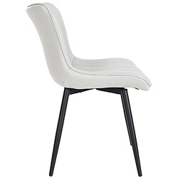 Avis Decoshop26 Chaise de salle à manger x1 coutures décoratives verticales avec pieds en métal noir assise en PVC blanc 10_0002258