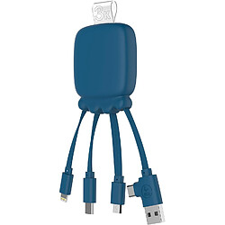 SANAG Câble Multi Connecteurs Usb - Hub Usb 4 En 1 Usb C, Usb Et Micro Usb - Câble Chargeur Universel Et Batterie Externe 3000 Mah - Câble Multi Téléphone - Octopus Gamma (Bleu)