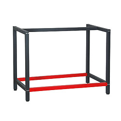 Helloshop26 Pied établi 100 cm acier anthracite rouge support bureau emballage atelier 16_0002507