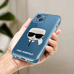 Coque paillettes Karl Lagerfeld iPhone 13 Mini avec Icone Karl transparent pas cher