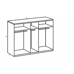 Avis Inside 75 Armoire corniche STOKE 5 portes 3 miroirs corps imitation chêne poutre rechampis graphite