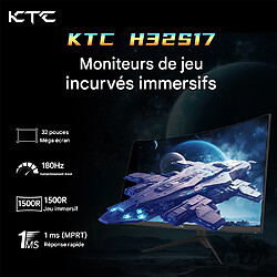 Acheter Moniteur de jeu KTC H32S17 incurvé 32 pouces 1500R 2560 x 1440 QHD 170 Hz 16:9 ELED 99 % sRGB 1 ms Temps de réponse