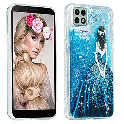 Coque en TPU anti-rayures, motif sables mouvants à paillettes fille pour votre Samsung Galaxy A22 5G (EU Version)