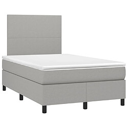 Avis Maison Chic Lit adulte- Lit + matelas + LED,Sommier à lattes de lit matelas LED gris clair 120x190 cm tissu -GKD89872