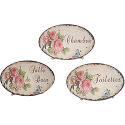 Antic Line Creations Plaque de portes pour la maison Roses (Lot de 3).