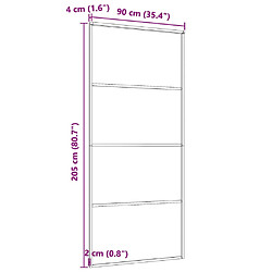 Acheter vidaXL Porte coulissante Aluminium et verre ESG 90x205 cm Noir