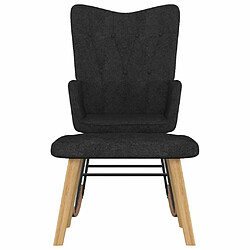 Maison Chic Chaise à bascule avec repose-pied | Fauteuil Relax Noir Tissu -GKD55467