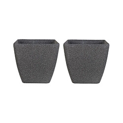 Beliani Lot de 2 cache-pots gris 42 x 42 x 42 cm ZELI