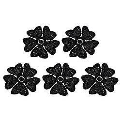 5pcs patchs de fleurs brodées bricolage coudre des patchs de couture marron