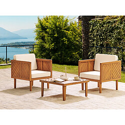 Beliani Ensemble pour bistro avec coussin BARATTI Bois Bois clair