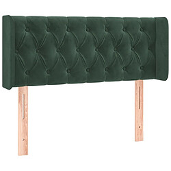 vidaXL Tête de lit avec oreilles Vert foncé 103x16x78/88 cm Velours