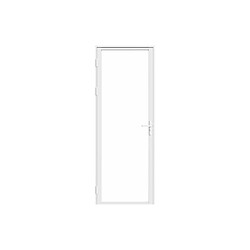 Vente-Unique Bloc porte réversible en aluminium et verre trempé - H204 x L73 cm - Blanc - LOXTON