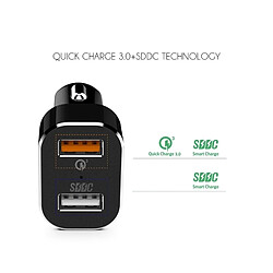 Avis Wewoo Chargeur voiture allume-cigare USB pour smartphones & tablettes avec technologie SDDC 3.0 & double port TurboDrive C210