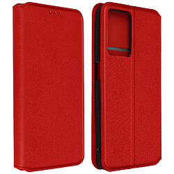 Avizar Housse pour Oppo A57 et A57s Clapet Porte-carte Support Vidéo rouge