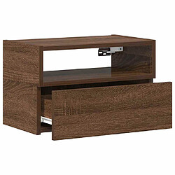 Acheter vidaXL Table de chevet murale chêne marron 45x26x28,5 cm