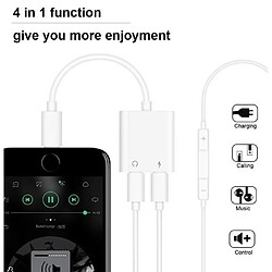 Tech Discount 2 en 1 Adaptateur de Lightning,Double Lightning Casque Chargeur Convertisseur pour Apple iPhone X / 8 Plus / 8 / 7 Plus / 7