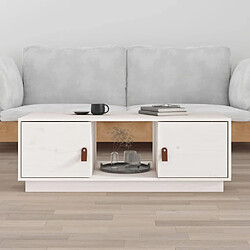 vidaXL Table basse Blanc 100x50x35 cm Bois massif de pin