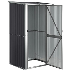 Helloshop26 Abri de jardin cabane cabanon maison de stockage remise extérieur hangar outils robuste 118,5 x 97 x 209,5 cm acier galvanisé anthracite 02_0022180