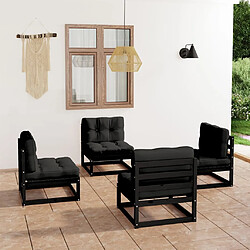 Maison Chic Salon de jardin 4 pcs + coussins - Mobilier/Meubles de jardin - Table et chaises d'extérieur Bois de pin massif -MN65860