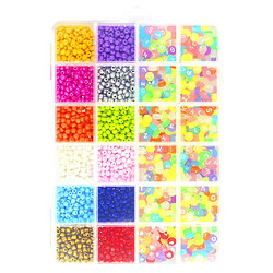 Avizar Kit DIY bijou Perles Translucides avec Lettres et Cœurs Nylon Boîte Solide