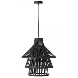 Dansmamaison Suspension Luminaire A Couche Bamboo Noir Large