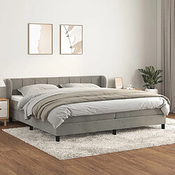 Maison Chic Lit Adulte - Lit simple Lit à sommier tapissier et matelas moelleux - Meuble de Chambre - Gris clair 200x200cm Velours -MN40319