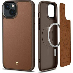 Spigen Sgp CYRILL by Spigen Kajuk Mag Coque Compatible iPhone 14 Plus 6.7 Pouces (2022) Cuir Antichoc TPU Grip Protection Bumper - Brun Selle