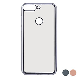 Totalcadeau Coque de protection comptabile Huawei Y7 2018 Flexible Métallisé TPU - Housse Couleur - Gris pas cher