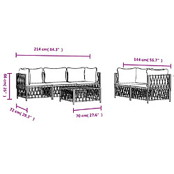 Acheter vidaXL Salon de jardin avec coussins 6 pcs anthracite acier